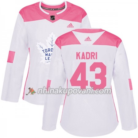Toronto Maple Leafs Dresy Nazem Kadri 43 Bílá 2017-2018 Adidas Růžová Fashion Authentic - Dámské